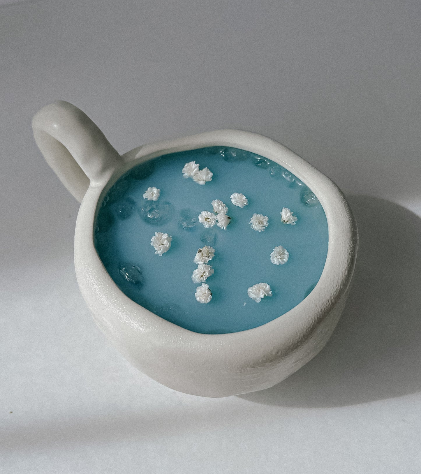 Creamy Dream Cup | Textured ceramic mug with handle in cream | 350ml
