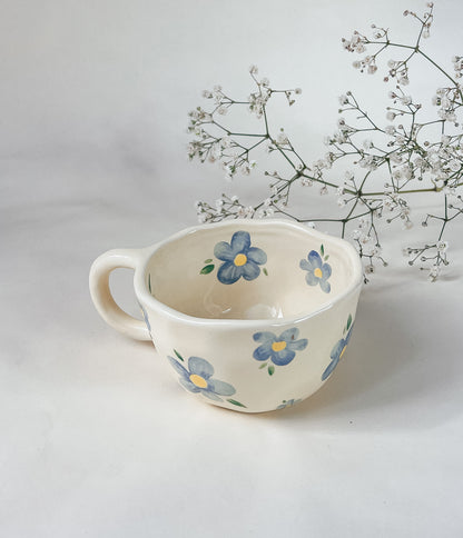 Spring Time Mug | ceramic mug with blue flowers | 250ml